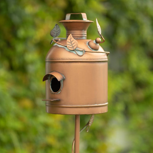 Old Style Milk Can Birdhouse Stake - Z
