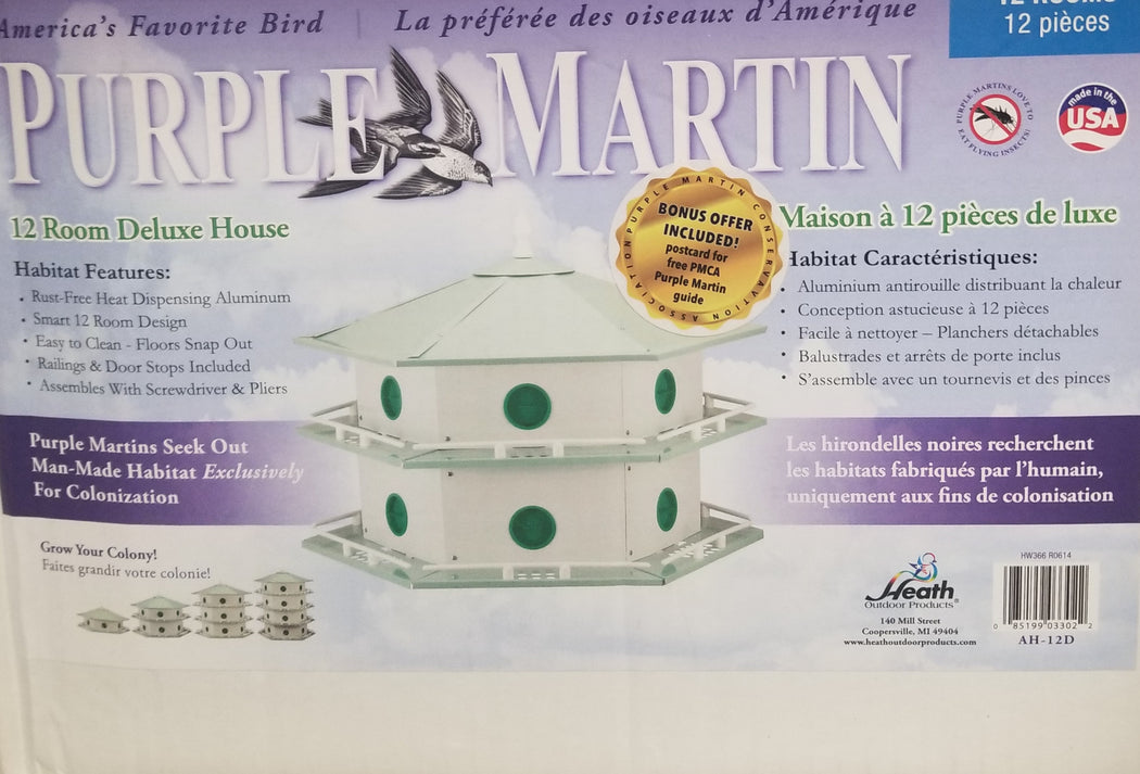 Purple Martin House With Mounting Pole