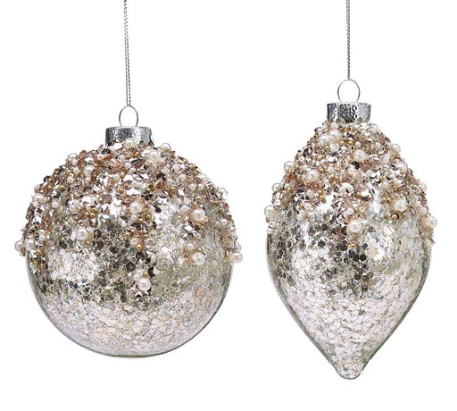BB Ornament Champagne With Beads