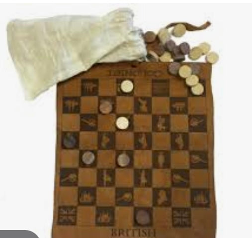MB Leather Colonial Checker Game