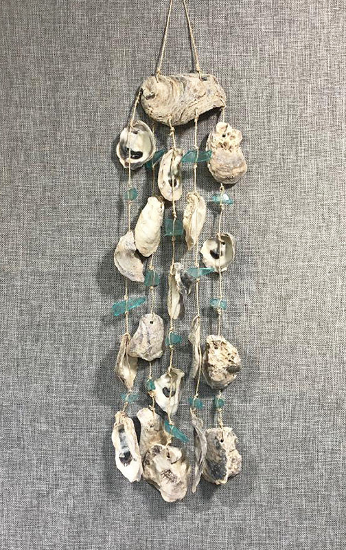 WS Sea Glass And Oyster Shell Mobile