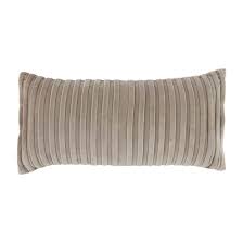 Mudpie Taupe Velvet Lumbar Pillow