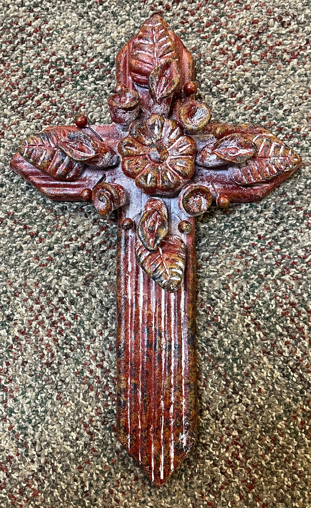 SS Celtic Cross With Flower Bouquet