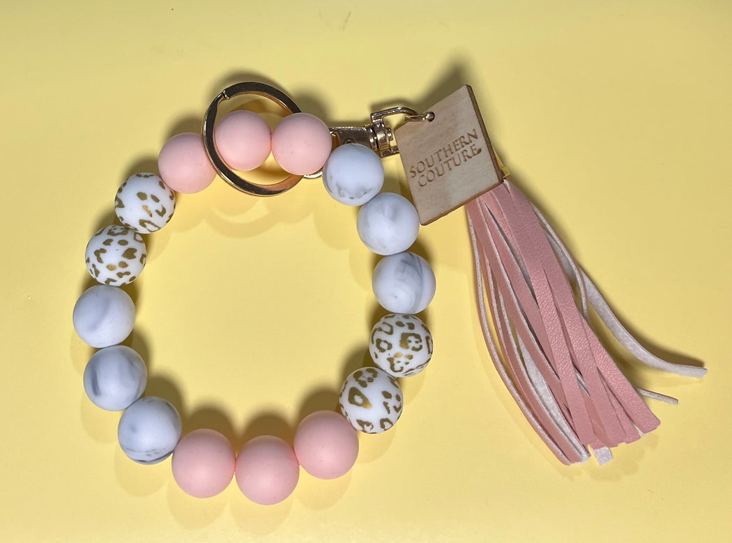 Southern Couture Silicone Beaded Bracelet Key Chain
