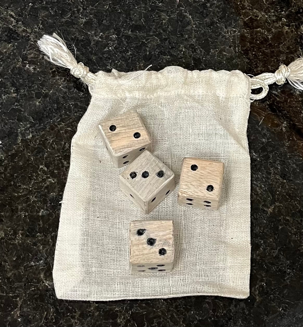 MB Wooden Dice In Bag