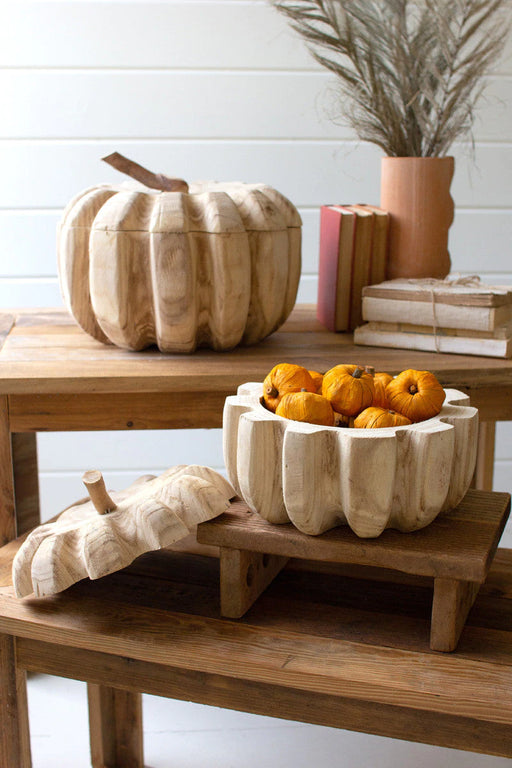 Wooden Carved Pumpkin
