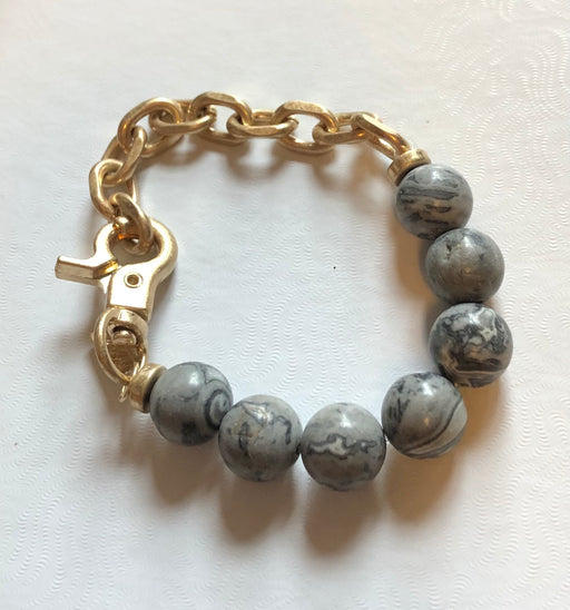 CAN Mila Gemstone Beads With Chunky Chain Bracelet