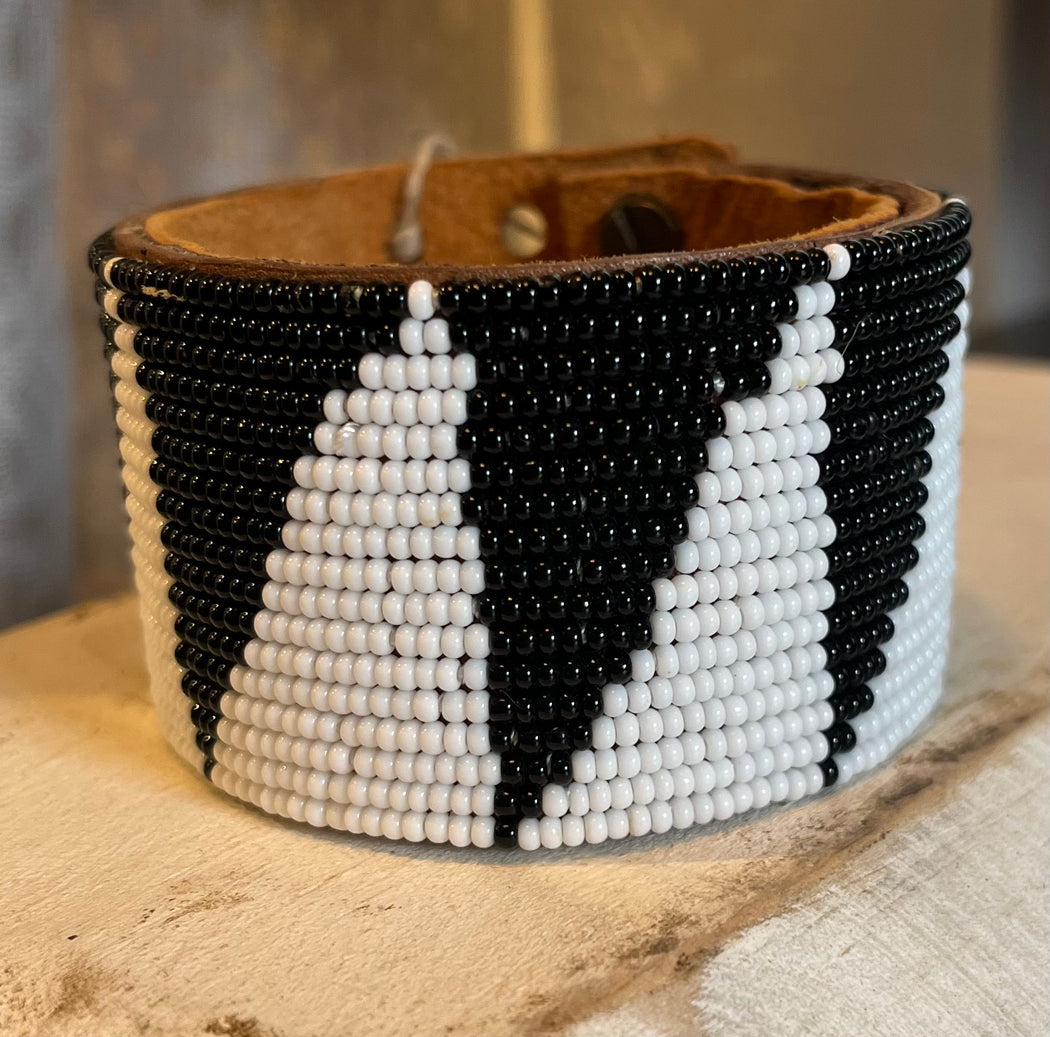Swahili Coast Large Beaded Leather Bracelet