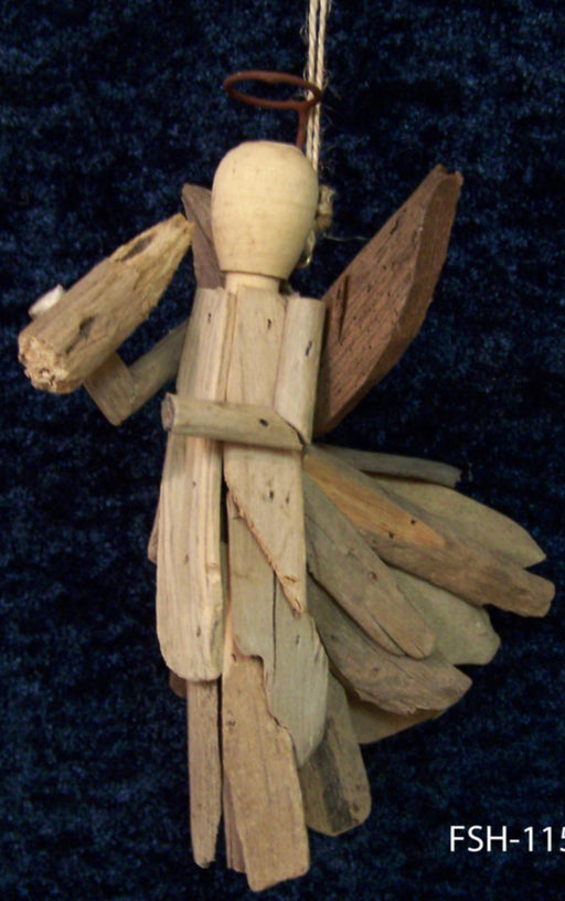 WS Angel Driftwood Ornament