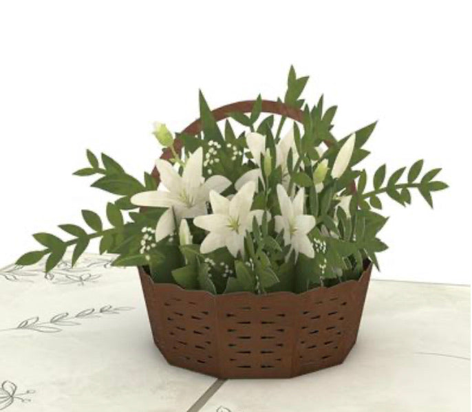 Lovepop Card White Flower Basket