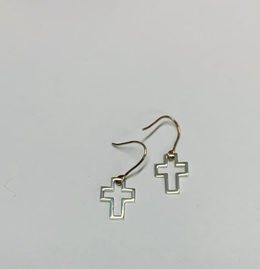 Skosh Open Cross Silver Earrings