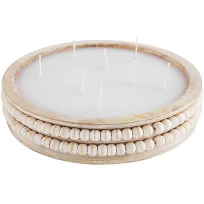 Mudpie Wood Beaded Candle
