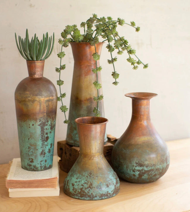 Two-Toned Copper Vases