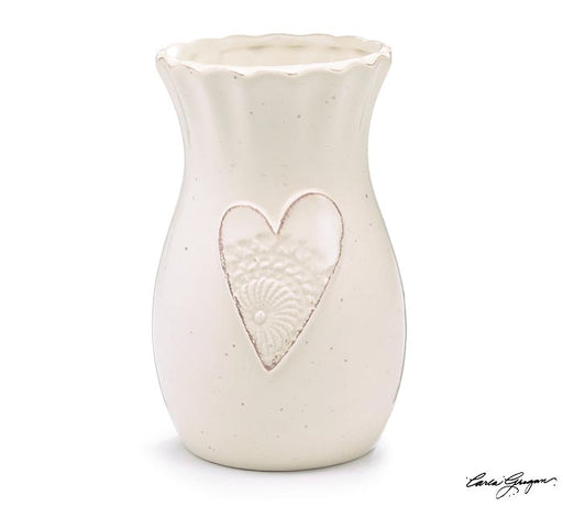 BB Embossed Lace Heart Vase