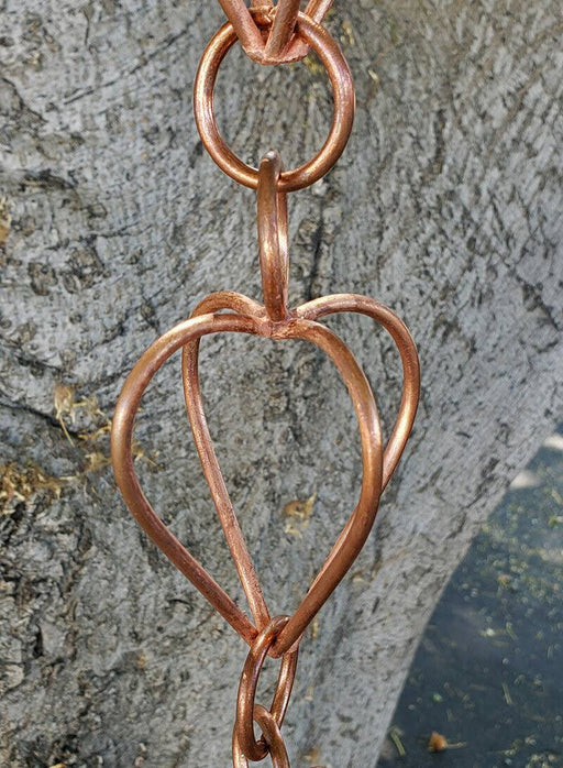 Rain Chain Copper Heart Chain