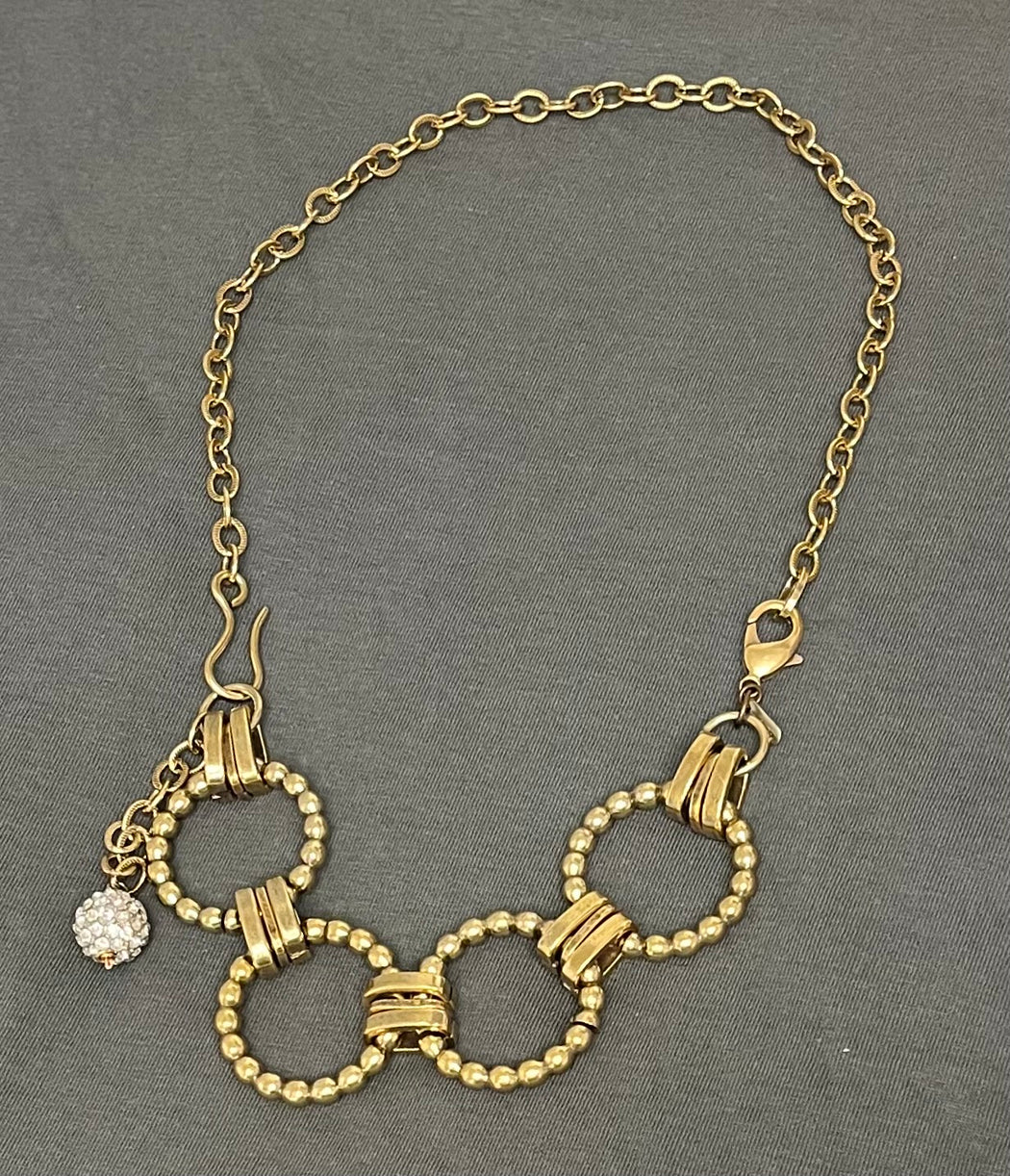 Mark Edge Vintage Bronze Link Bracelet/Necklace