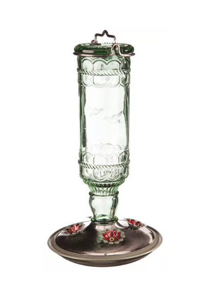 Elegant Antique Glass hummingbird Feeder