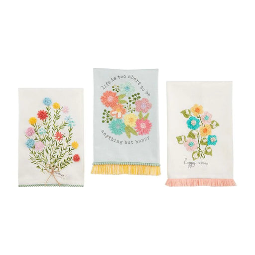 Mudpie Floral Embroidered Towels